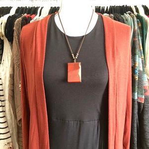 Red Jasper Rectangle Pendant Necklace